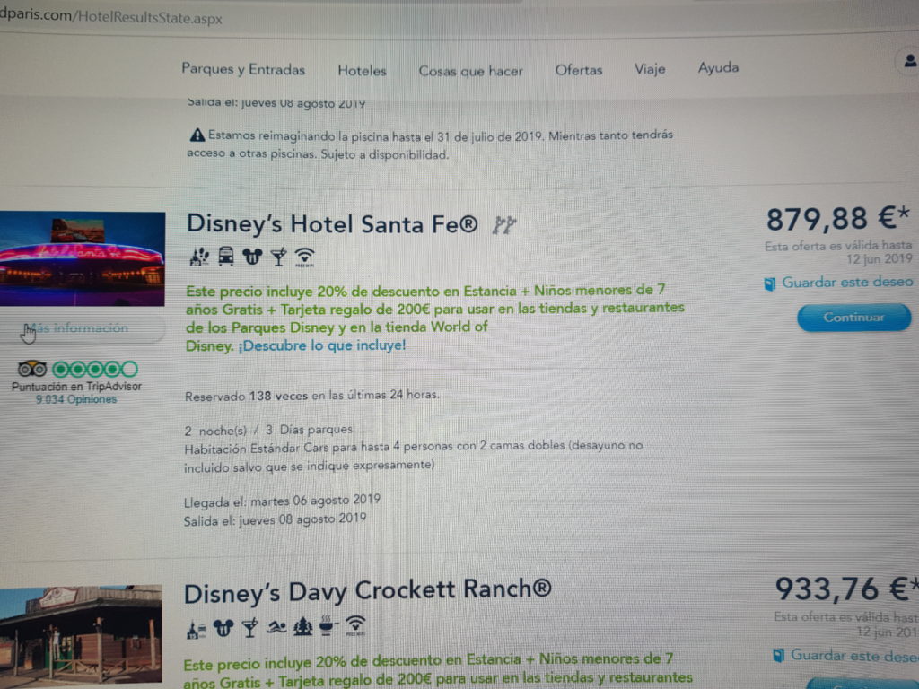 Risparmiare Prenotando l'Hotel a Disneyland Paris 8 hotel disney spagna